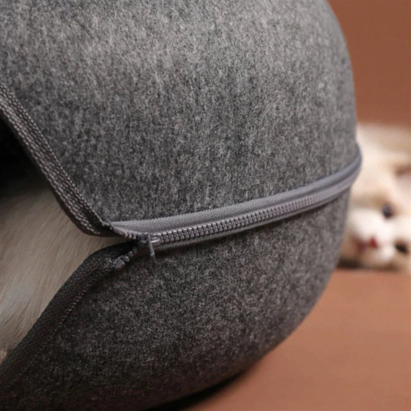 Cozy Donut Cat Bed & Interactive Tunnel Toy - Dual-Use Indoor Fun for Kittens!